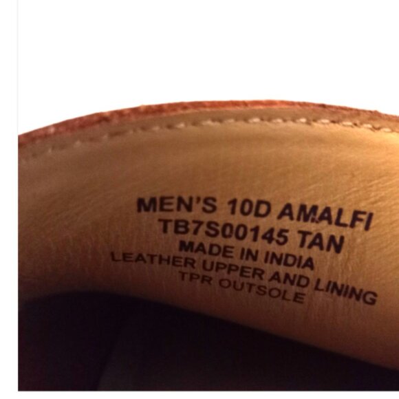 NEW Tommy Bahama Amalfi Mens 10D Tan Brown Leather Moccasin Loafers TB7S00145 main image 7